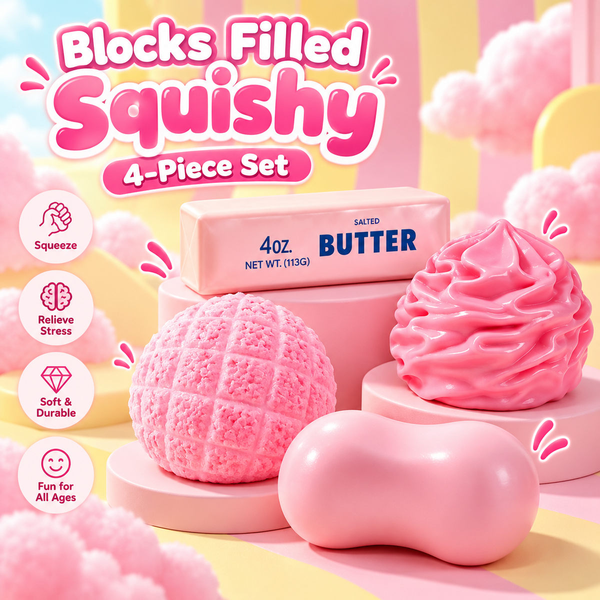 4-Piece Crunchy Squishy